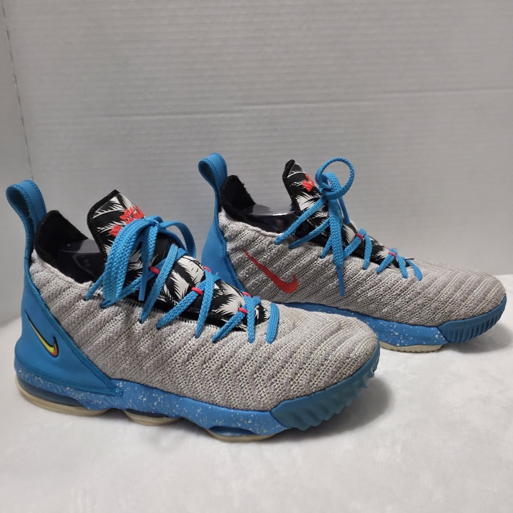 Nike Lebron XVI 16 youth 6.5Y basketball shoes South Beach Palm tree AQ2465-078